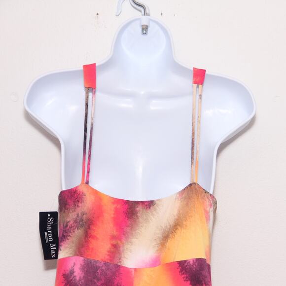 Vintage Sharon Max Abstract Print Maxi Dress Size M NWT - Picture 6 of 6